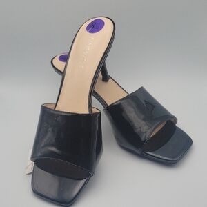 NWT NINE WEST WNDATIE Black Patent Mules